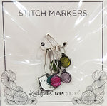 Enamel Stitch Markers - Cat with Yarn