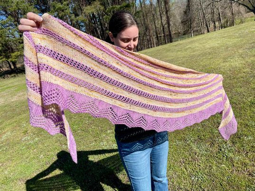 Sunrise Blossoms Shawl - Knit