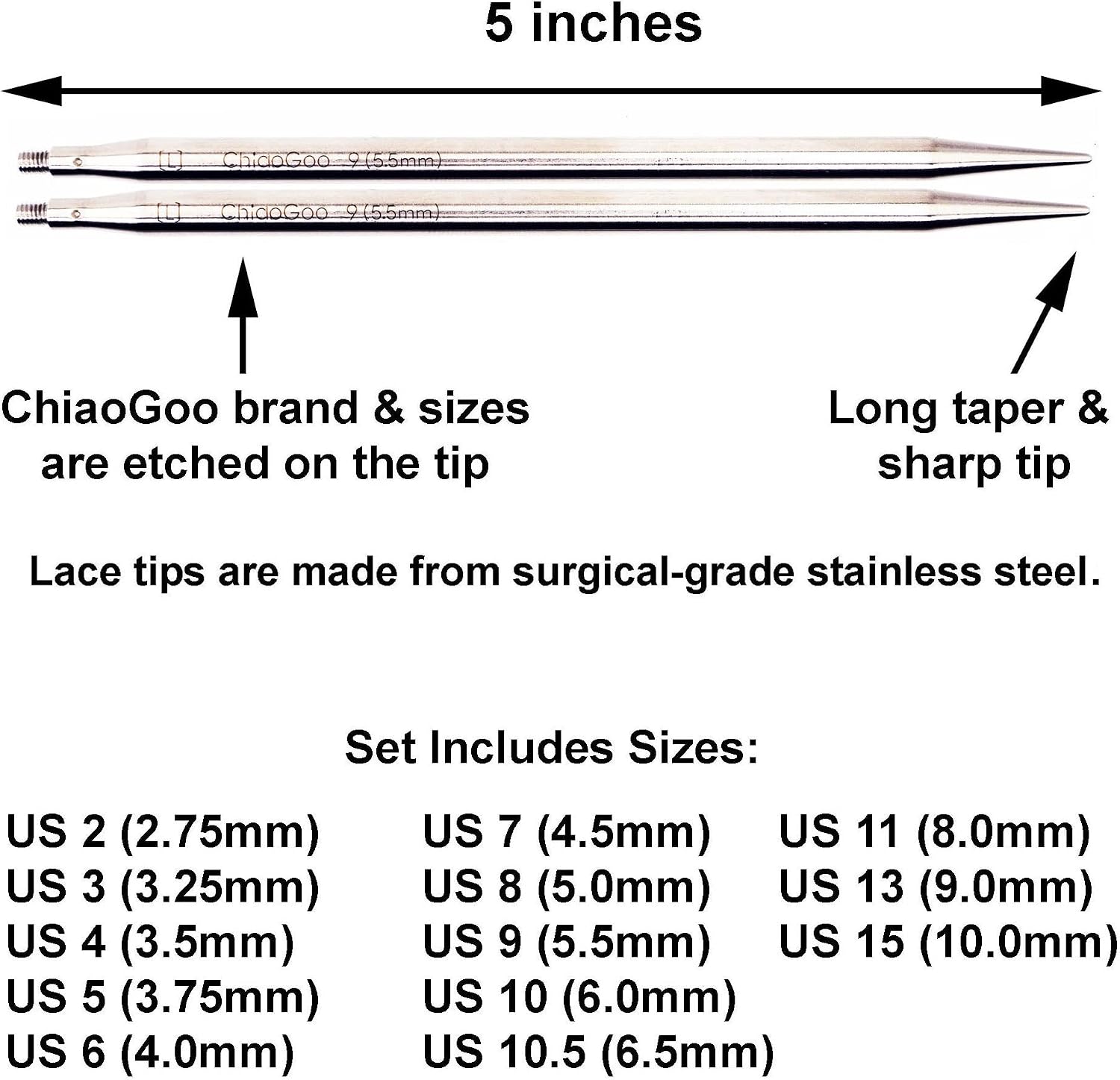 ChiaoGoo TWIST 5″ (13cm) Complete Set - CHAOS Fiber Co