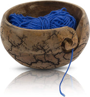Yarn Bowl - Handcrafted Wooden (6" x 6" x 3")