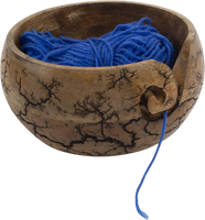 Yarn Bowl - Handcrafted Wooden (6" x 6" x 3")