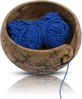 Yarn Bowl - Handcrafted Wooden (6" x 6" x 3")