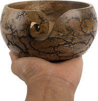 Yarn Bowl - Handcrafted Wooden (6" x 6" x 3")