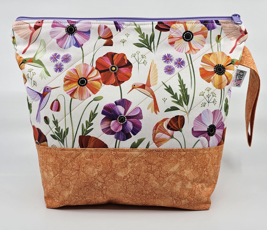 Hummingbirds & Poppies - Project Bag - Medium