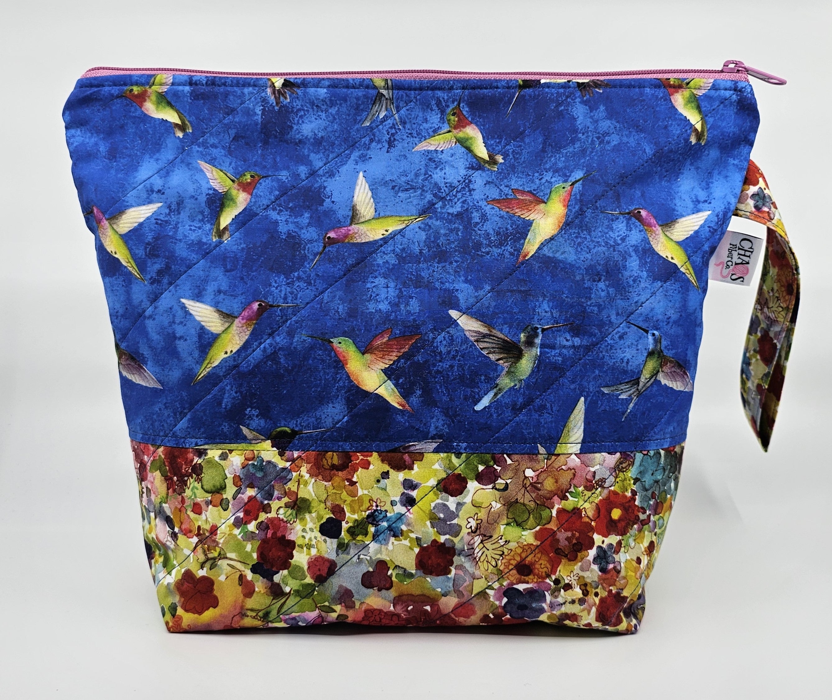 Hummingbirds on Blue - Project Bag - Medium