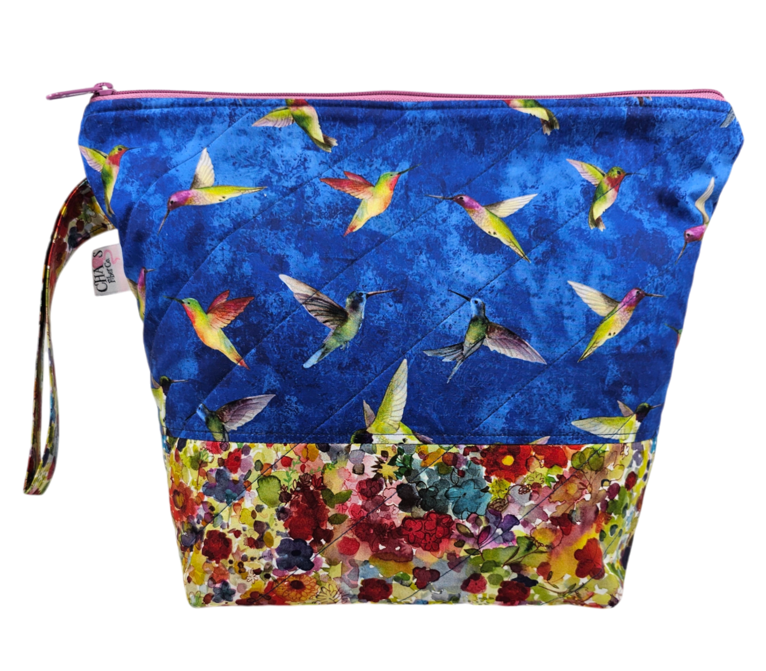 Hummingbirds on Blue - Project Bag - Medium
