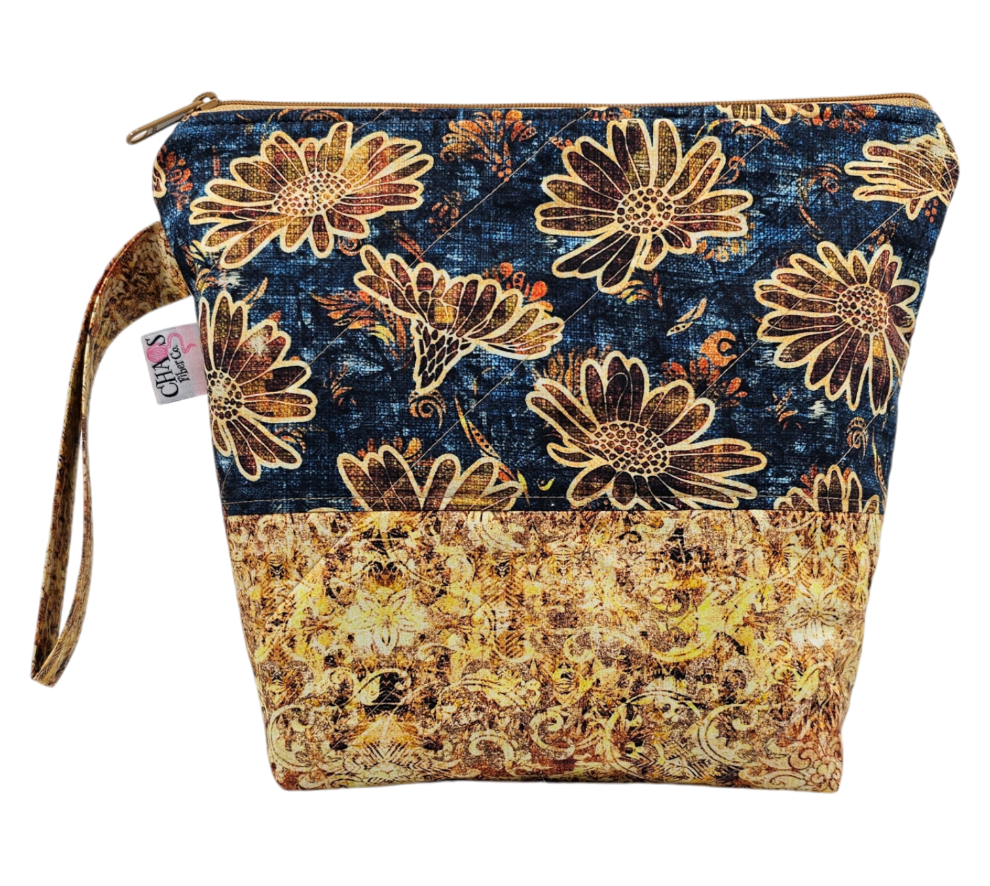 Sunflowers and Denim - Project Bag - Small
