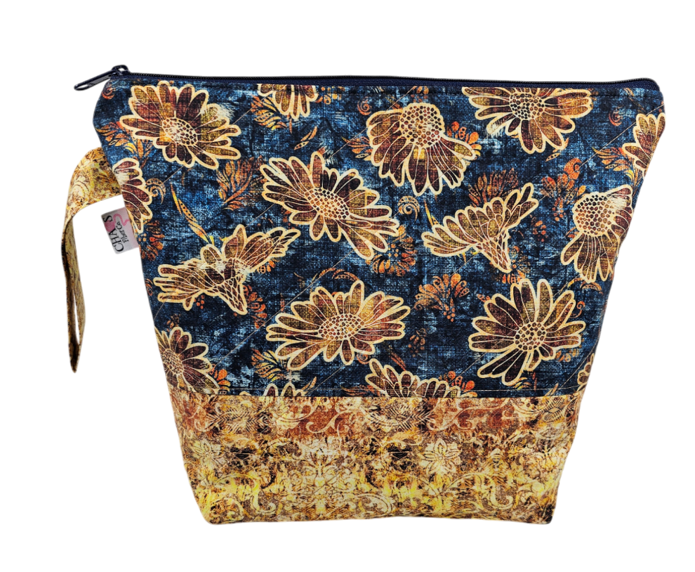 Sunflowers and Denim - Project Bag - Medium
