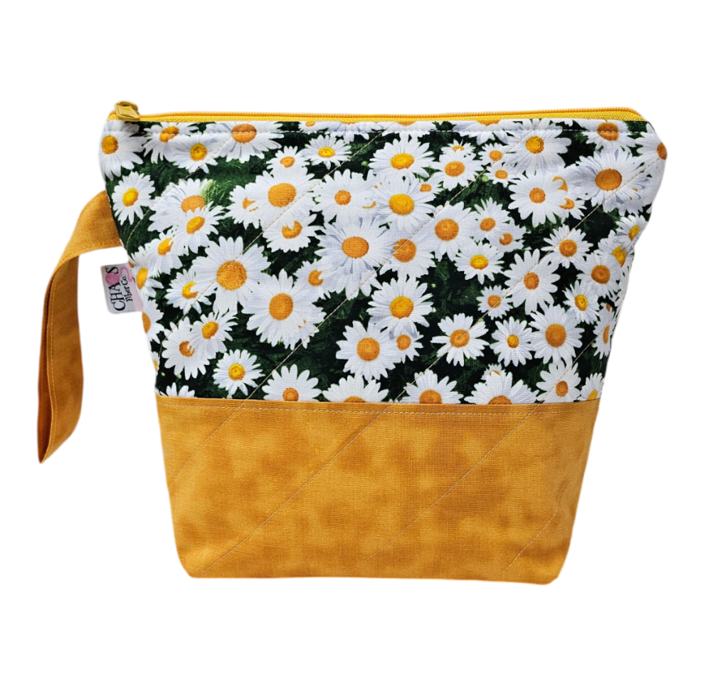 Happy Daisies - Project Bag - Small - CHAOS Fiber Co