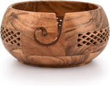 Yarn Bowl - Kimona Acacia Wood (7" x 7" x 4'')