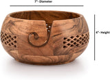 Yarn Bowl - Kimona Acacia Wood (7" x 7" x 4'')