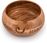 Yarn Bowl - Kimona Acacia Wood (6" x 6" x 3'')