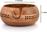 Yarn Bowl - Kimona Acacia Wood (6" x 6" x 3'')