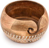 Yarn Bowl - Mahasu Mango Wood (7" x 7" x 4'')