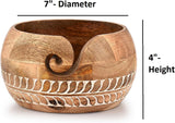 Yarn Bowl - Mahasu Mango Wood (7" x 7" x 4'')
