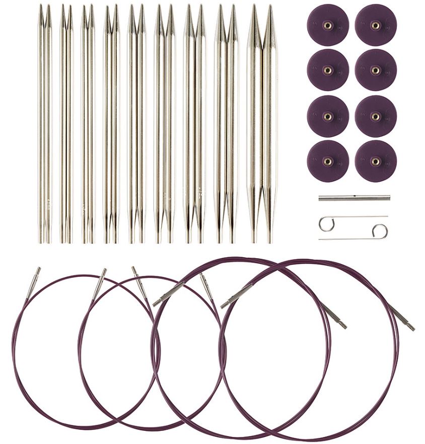 Nickel Options Interchangeable Circular Set - Purple Cables