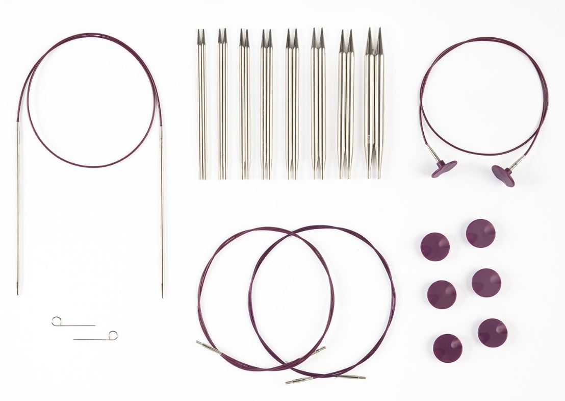 Nickel Options Interchangeable Circular Set - Purple Cables