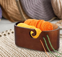 Yarn Bowl - Oval Large Capacity Wooden (11.22"x6.10"x4.72")