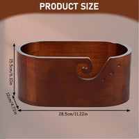 Yarn Bowl - Oval Large Capacity Wooden (11.22"x6.10"x4.72")