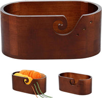 Yarn Bowl - Oval Large Capacity Wooden (11.22"x6.10"x4.72")
