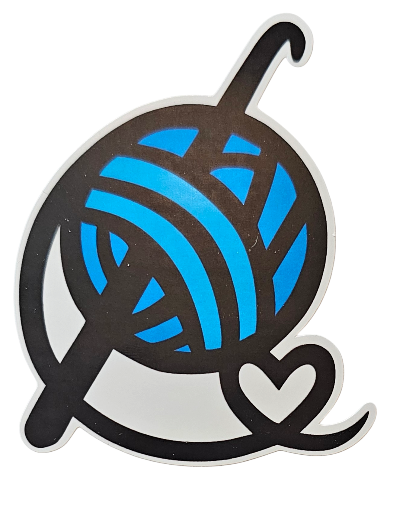 Crochet Hook w/Blue Yarn - Chaos Sticker