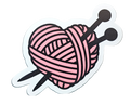 Knitting Needles with Pink Yarn - Chaos Sticker - CHAOS Fiber Co