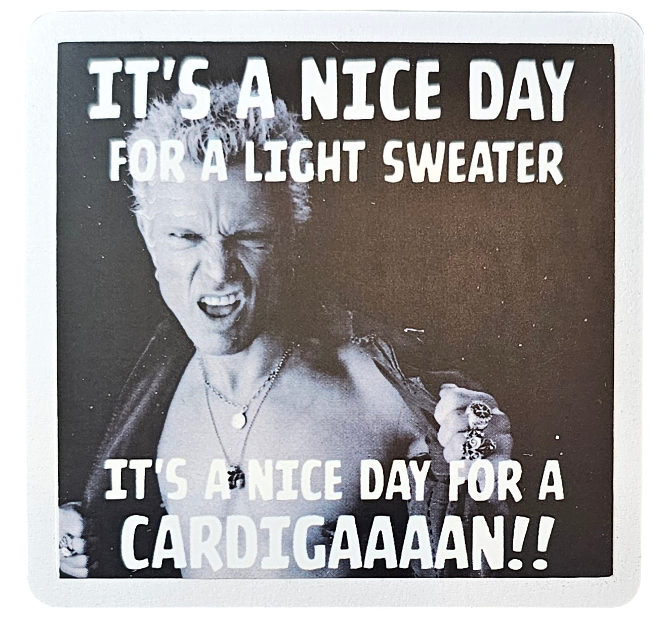 Billy Idol - Nice Day for a Cardigan! - Chaos Sticker
