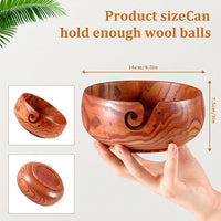 Yarn Bowl - Tchrules Wooden (6.3" x 6.3" x 3")