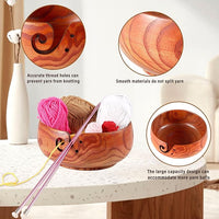 Yarn Bowl - Tchrules Wooden (6.3" x 6.3" x 3")