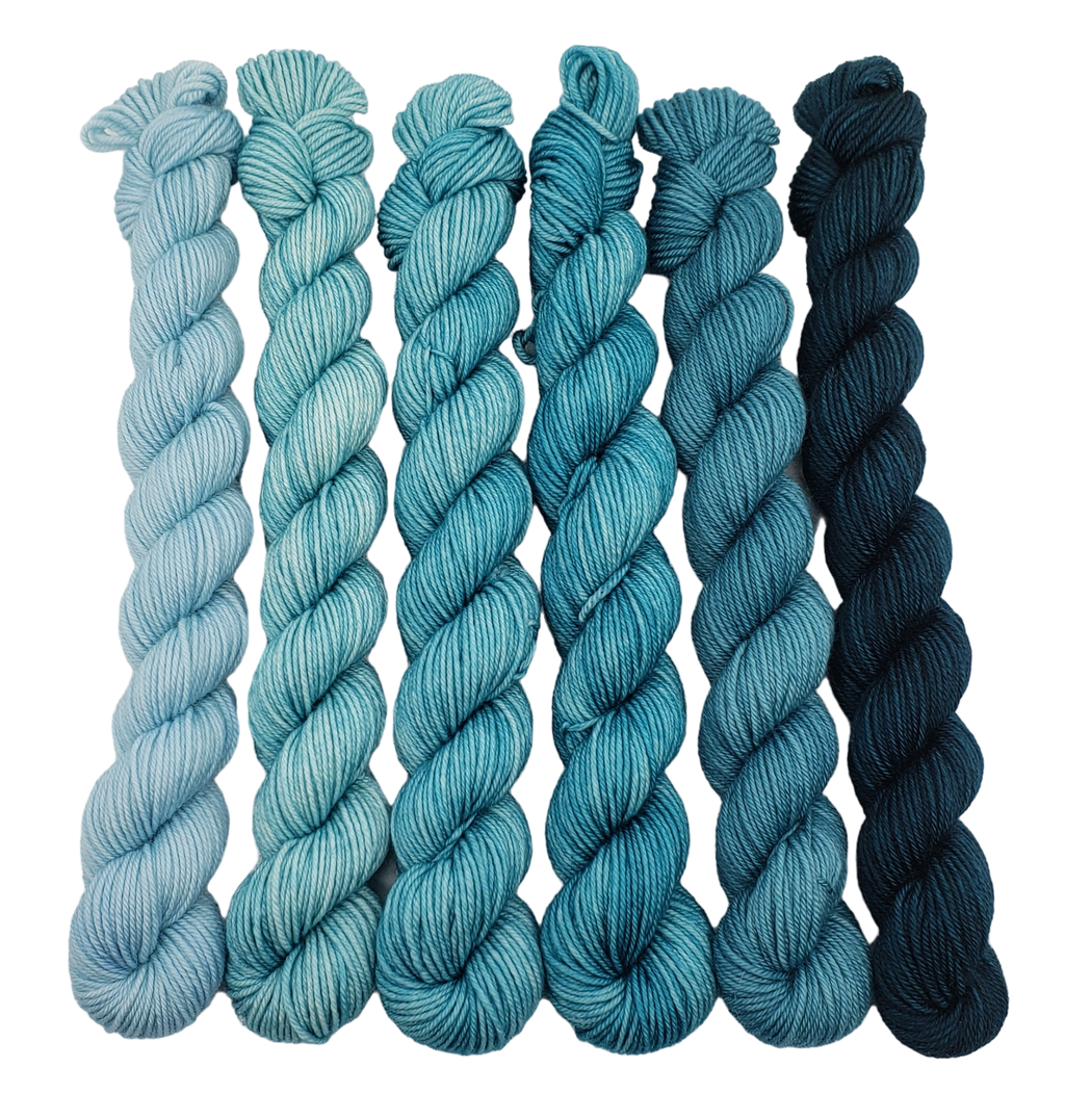 Teal Heaven - Minis Gradient Set - CHAOS Fiber Co