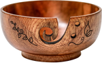 Yarn Bowl - Trademark Innovations Wood (6" x 6" x 3'')