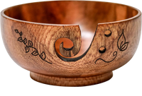 Yarn Bowl - Trademark Innovations Wood (6" x 6" x 3'')