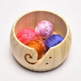 Yarn Bowl - Natural Wood (5.9x5.9x3)