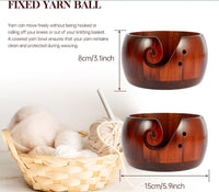 Yarn Bowl - Wooden Dark Colored (5.9x5.9x3)