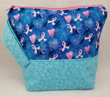 Breast Cancer Ribbon - Project Bag - Small - Crafting My Chaos