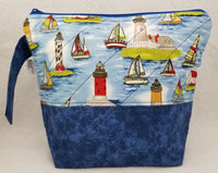 Lighthouses & Sail Boats - Project Bag - Small - Crafting My Chaos