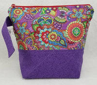 Purple Flowers - Project Bag - Small - Crafting My Chaos