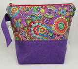 Purple Flowers - Project Bag - Small - Crafting My Chaos