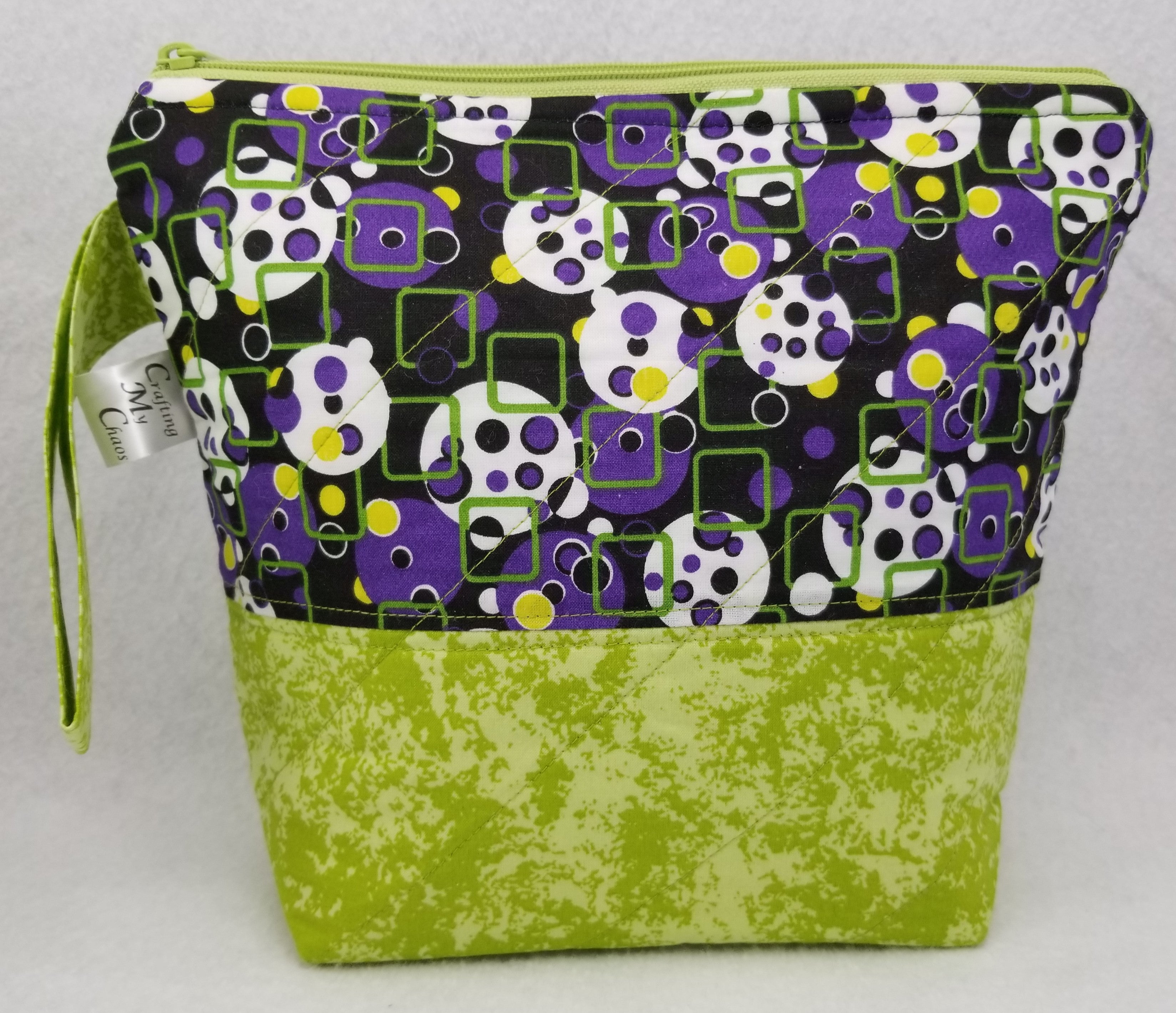 Green Geo-metrics - Project Bag - Small - Crafting My Chaos