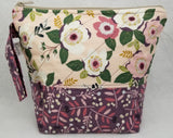 Mauve Flowers - Project Bag - Small - Crafting My Chaos