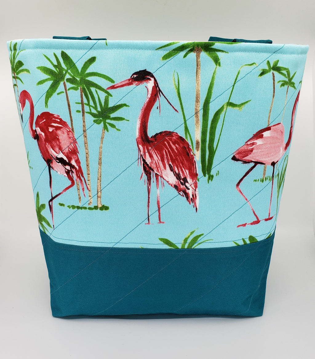 Flamingo - Quilted Bucket Bag - Large - CHAOS Fiber Co