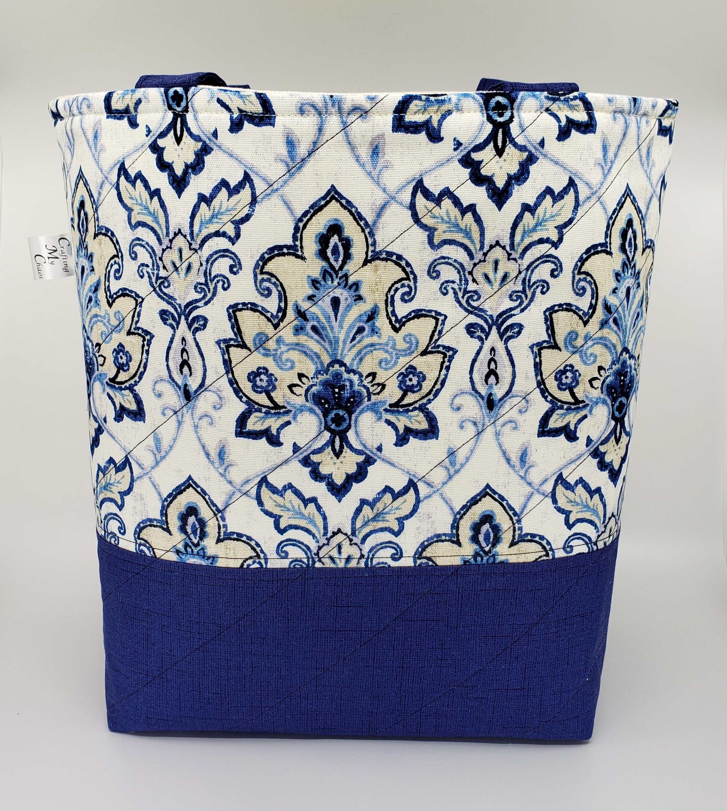 Blue Fancy - Quilted Bucket Bag - Large - CHAOS Fiber Co