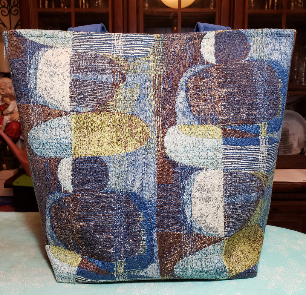 Blue Abstract - Bucket Bag - Large