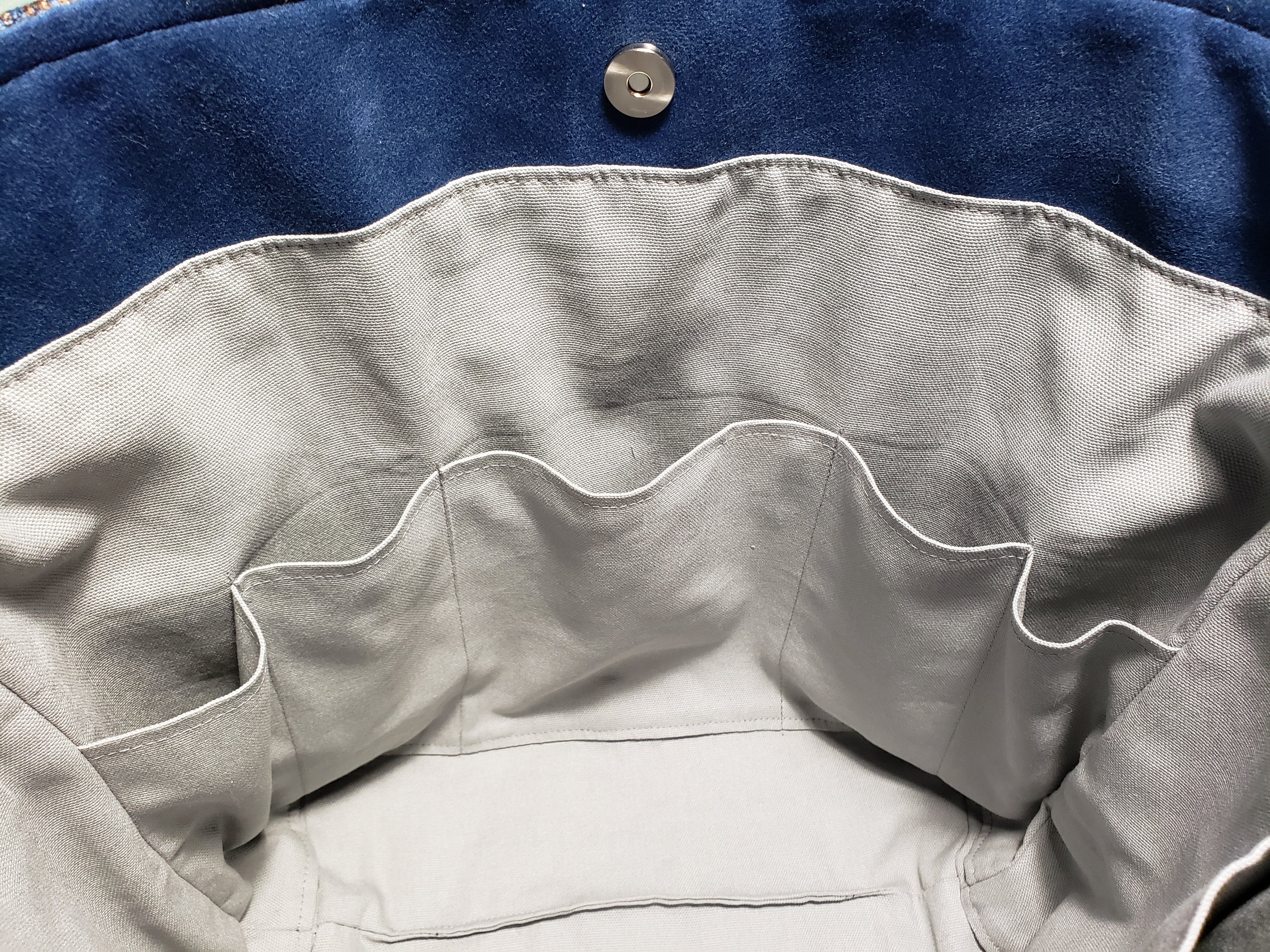 Blue Abstract - Bucket Bag - Large