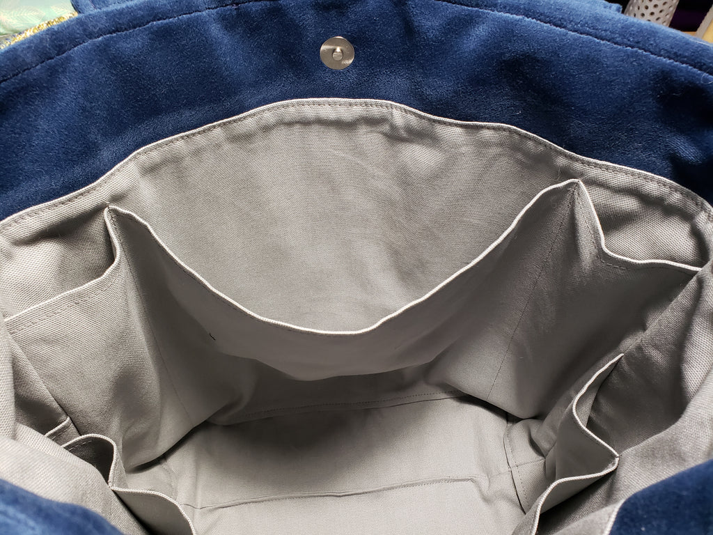 Blue Abstract - Bucket Bag - Large