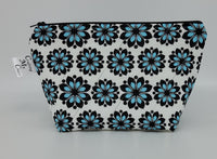 Black and Blue Flowers - Notions Bag