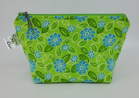 Green and Blue Flowers - Notions Bag