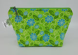 Green and Blue Flowers - Notions Bag