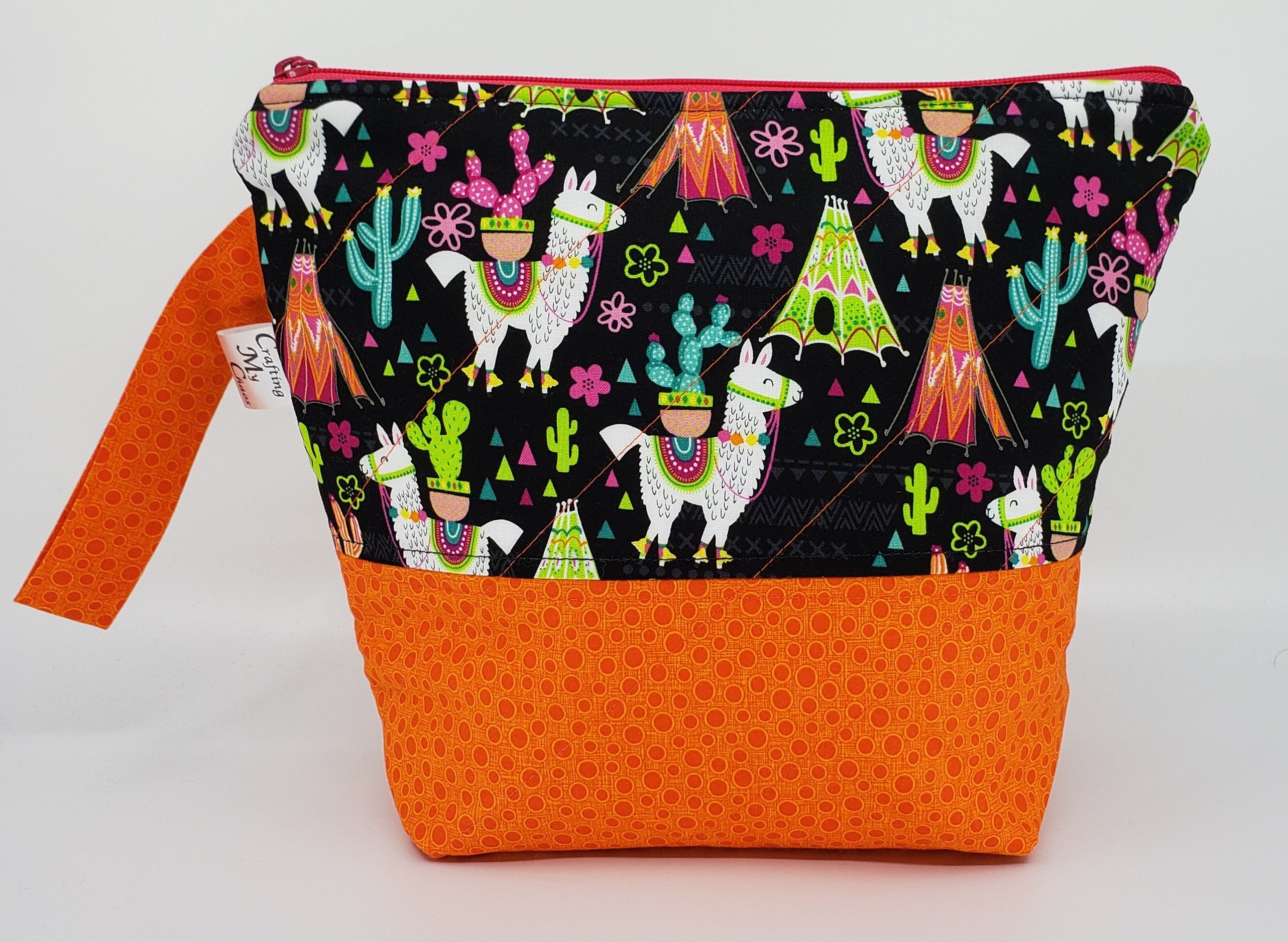 Llamas - Orange - Project Bag - Small