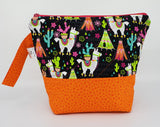 Llamas - Orange - Project Bag - Small